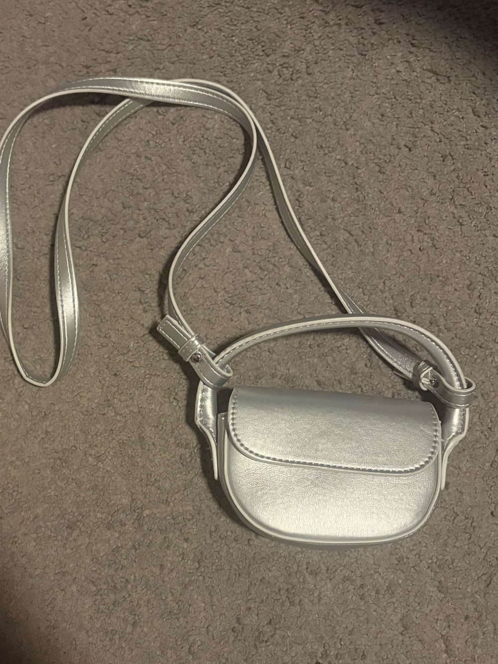Sliver Metallic Mini Crossbody Bag